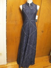 Aidan Mattox women's navy evening fitted A-line maxi New dress