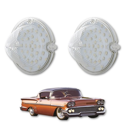 Sell 1966 Chevy Impala Belair Parking Light Lens Pair Used Nice In - Foto 4