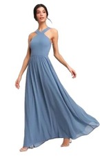 Lulus Air Of Romance Slate Blue Maxi Dress Size XS Summer Wedding Strapless NEW