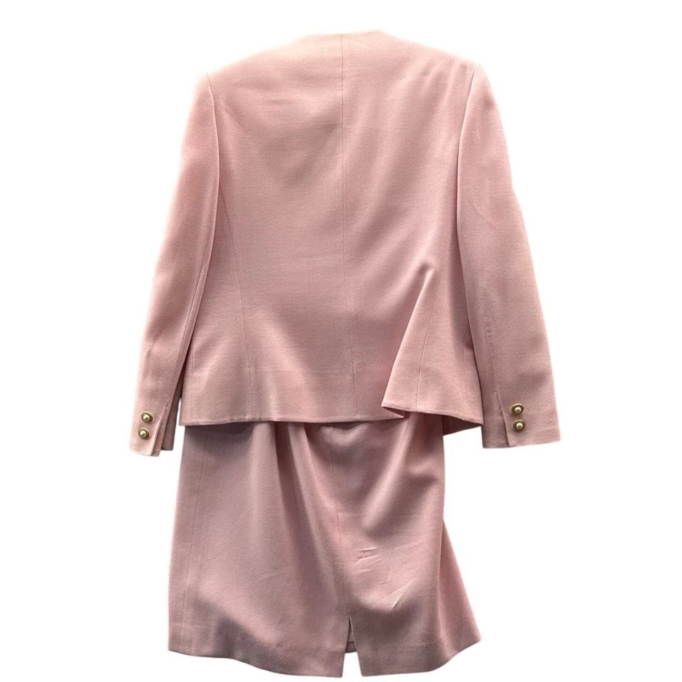 Herbert Grossman Cynthia Sobel Vintage Barbie Pink Pearl Button Skirt Suit  12 - Image 2 of 4