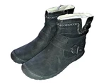 Womens JBU Jambu DOTTIE black boots 8 NEW embroidered ankle JB9DOT01 buckle