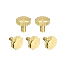 5 x Knurled Thumb Screws M4x8mm Flat Brass Bolts Grip Knobs Fasteners