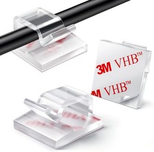 60PCS Christmas Light Clips Outdoor Adhesive Hooks Clear Wire Holders