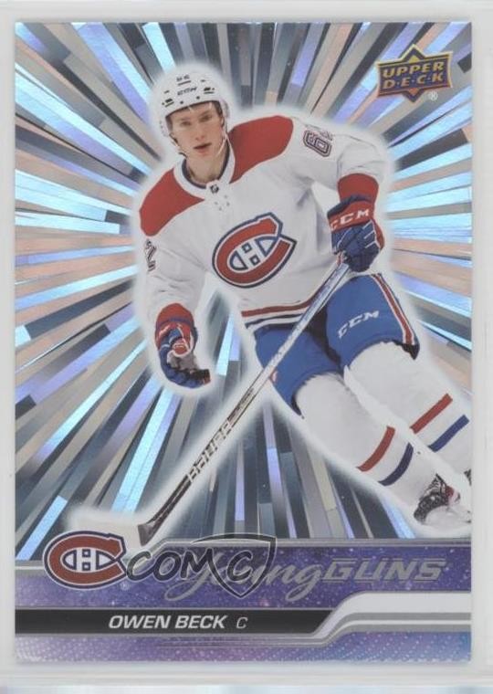 2023-24 Upper Deck Series 1 Young Guns Outburst Silver Owen Beck #214 06rp