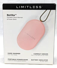 Limitless ReVita Hand Warmer Rechargeable Portable And Power Bank Pink