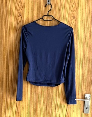 Mädchen Damen Langarm Oberteil Bluse Hemd Bluse Tshirt blau Shein Gr. S