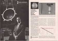 Alcoa Aluminum 1960s 2pg Magazine Ad Joe Morales Deep-Sea Sphere Vintage Print