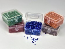 Glass 2-3mm Seed Beads 5 Colors 200 grams 5 Flip Top Plastic Storage Boxes 13