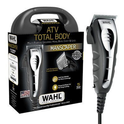 Wahl ATV Total Body Manscaper Hair Clipper for Men, Corded 18pc, Black Chrome 30