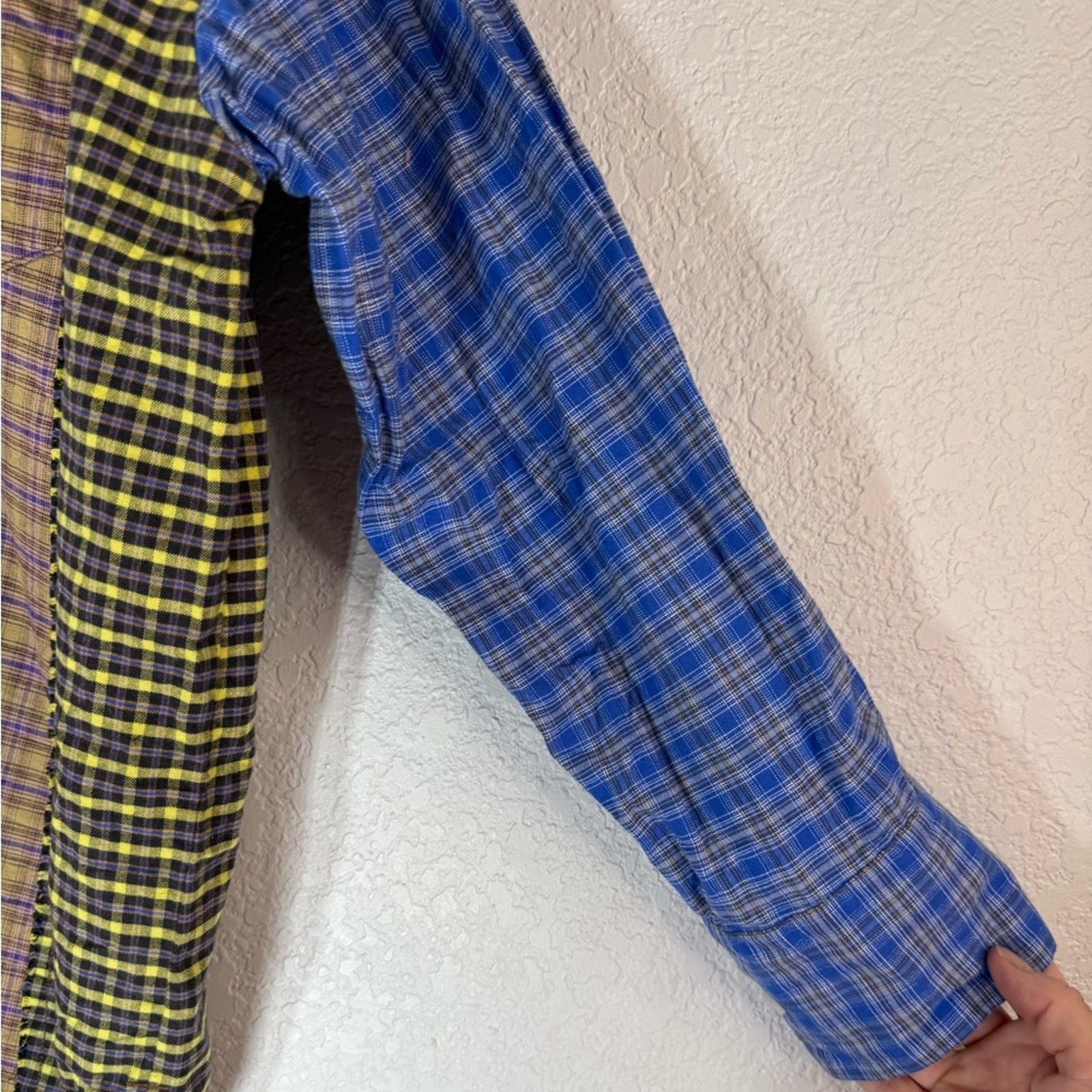 BDG Patchwork Plaid Oversized button down Shirt W… - image 4