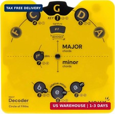 Circle of Fifths Wheel Tool with Built-In Stand: Music Theory Chord Wheel Key