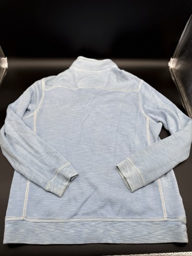 Tommy Bahama Relax Sweater Pullover Herren Medium hellblau Quarter Zip Frottee - Bild 11 von 11