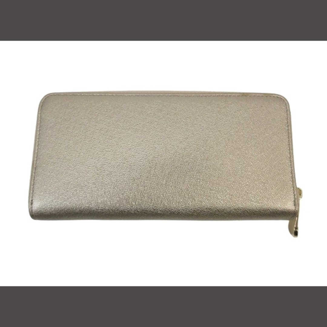 Jill by JILLSTUART round long wallet ribbon zipper gold