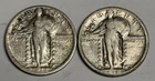 1918-P (VG) 1918-S (G+) Standing Liberty Quarters, U.S. 25c Coins Set Lot