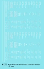 K4 HO Scale Decals White 40 To 50 Ft Boxcar Dimensional Data Set Roman Font