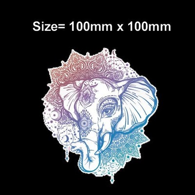 ELEFANT WAND VINYL AUFKLEBER AFRIKANISCHES MANDALA WANDBILD AUFKLEBER AUTO GEMUSTERT