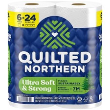 Quilted Northern Ultra Soft & Strong Toilet Paper, 6 Rolls (Pack of 1), White 