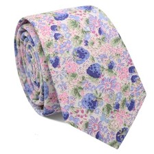 Floral Ties for Men, Cotton 2.75 Inches Mens Floral Tie Neckties Purple Floral