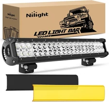 Nilight LED Light Bar and Yellow Black Covers 20Inch 126W Spot Flood Combo Light
