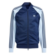 adidas Originals Superstar Track Top Retro Trefoil Mens Sky Blue Navy SST Jacket
