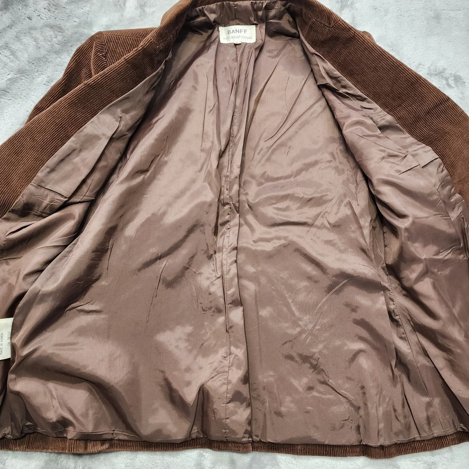Vintage 70s BANFF International Blazer Womens 12 Brown Corduroy 2-Button Preppy - Image 4 of 4