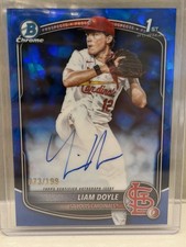 2025 Bowman Draft Sapphire Liam Doyle Chrome Auto 1st Prospect #/199 Cardinals