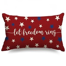 4th of July Pillow Covers 12x20 Stars Let Freedom 20" x 12" Pack of 1 A-37