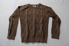 Coco Blanc Boys' Diamond Crewneck Heavy Knit Sweater JT8 Brown Size 7 NWT