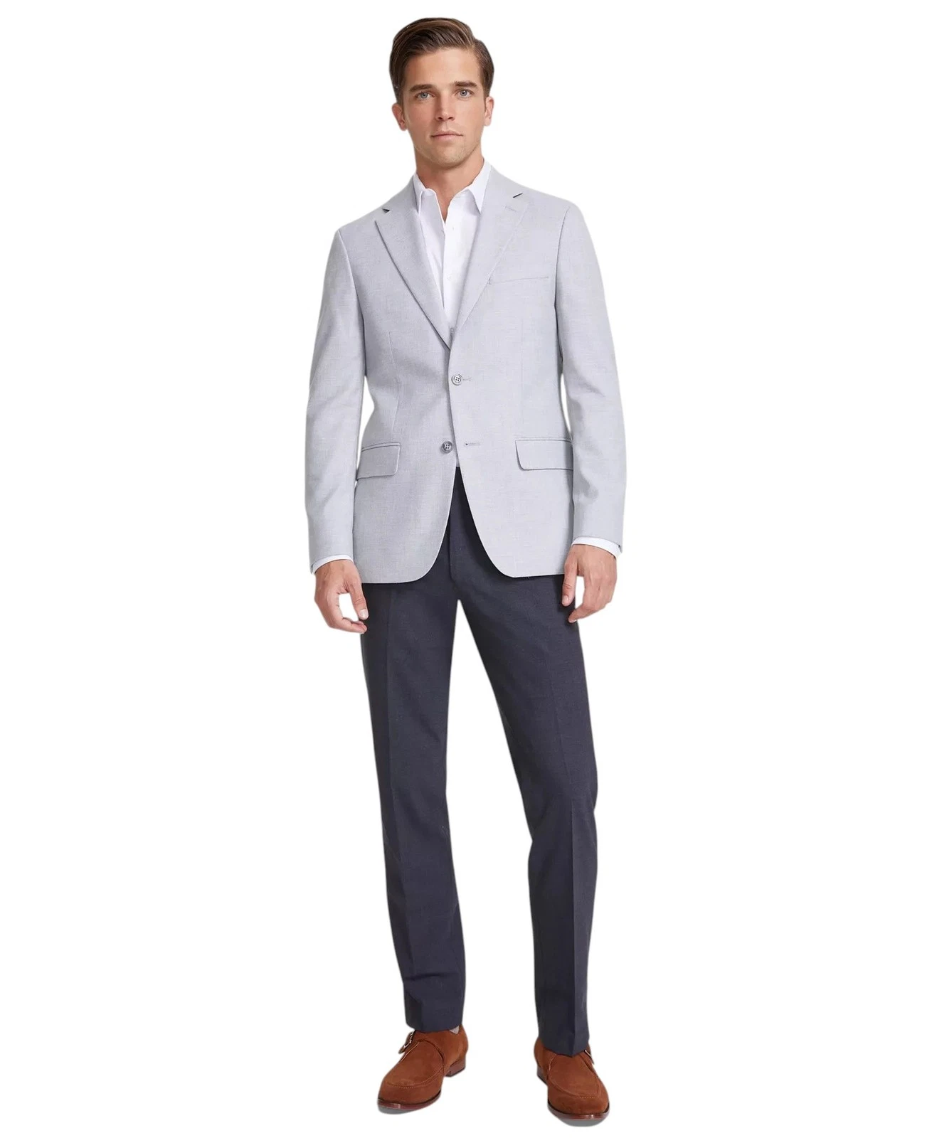 Tommy Hilfiger Mens Modern fit Sport Coat Blazer 36 R Light Grey Solid