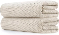 Gym (2PCS Khaki), Spa, Guest, Bathroom, Oversized Bath Sheet Super Soft Hig