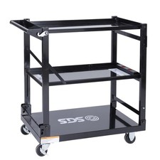 SGS Folding Tool Trolley 3 Tier Sturdy Steel 135Kg Load on Castors Collapsible