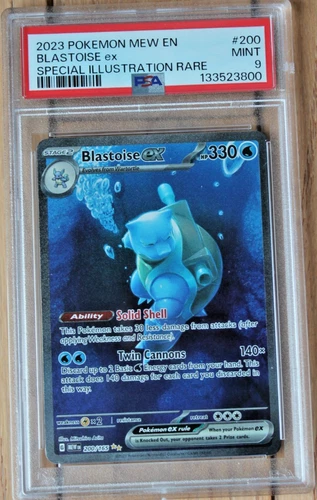 PSA 9 BLASTOISE ex 2023 Pokemon 151 Mew EN #200 Special Illustration Rare