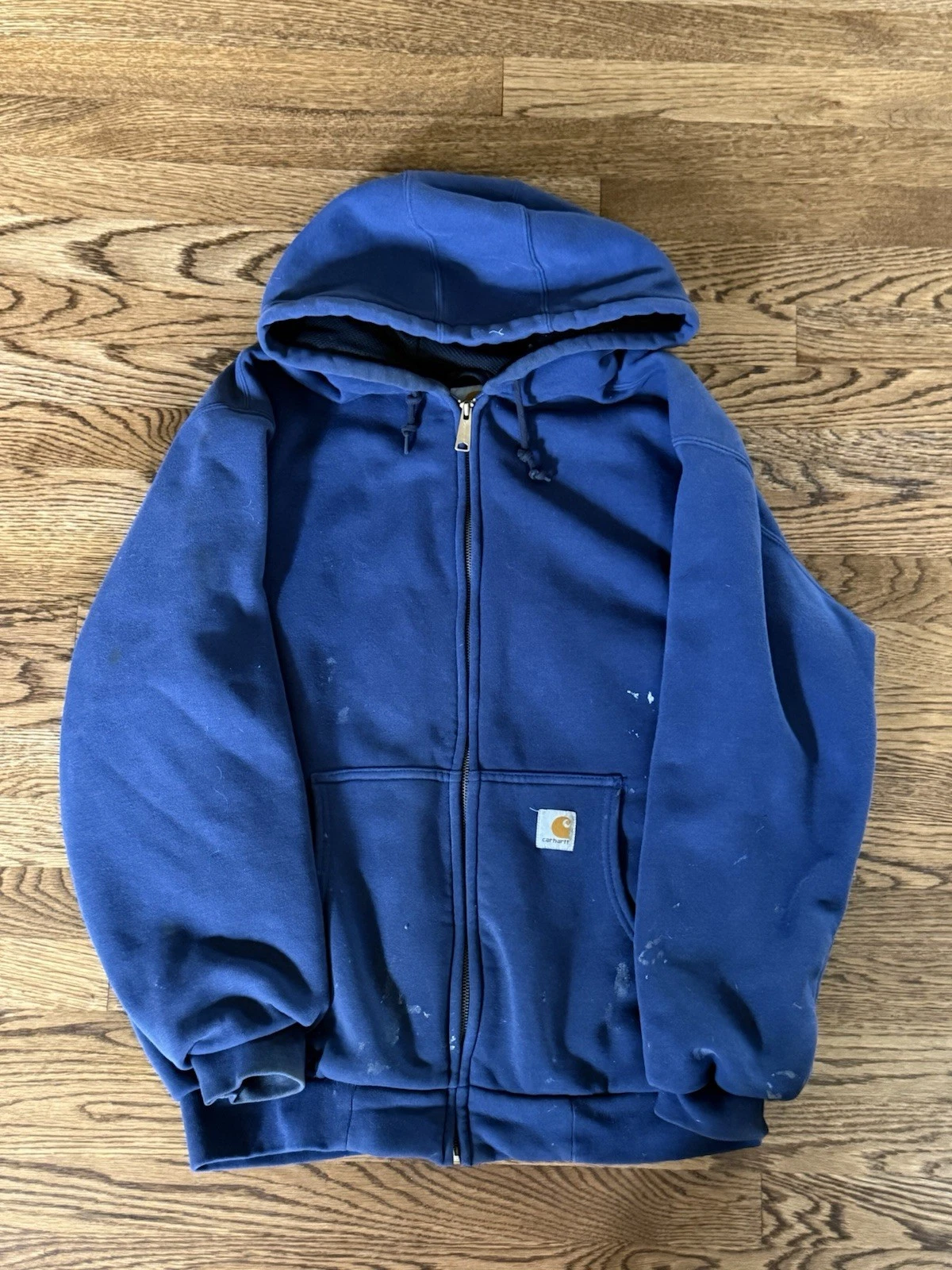 Vintage Carhartt J149 NVY Thermal Lined Zip Hoodie Navy L