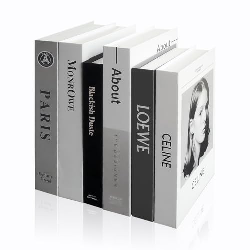  6 Pcs Faux Fashion Books for Home Decoration - Modern Aesthetic No.3 Set