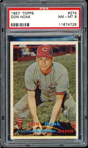 1957 Topps Baseball #274 Don Hoak PSA 8