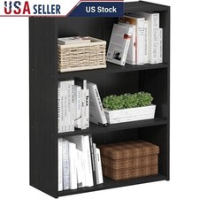Wide Open Design Book Shelf 3 Tier Storage Unit Living Room Home Office New