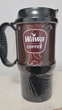 Vintage New WAWA COFFEE 16 ounce Plastic W/Lid Whirley GM-16H Travel MUG