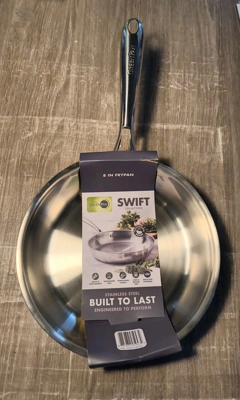 GREENPAN SWIFT COLLECTION 8 INCH FRYPAN STAINLESS STEEL