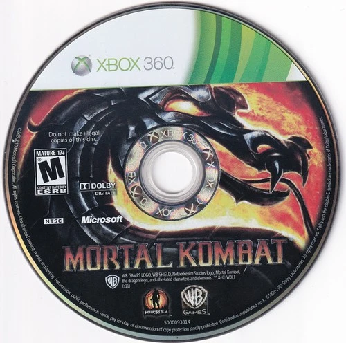 Microsoft Xbox 360 Mortal Kombat Video Game WB Fatality 2010 Tested Disc Only
