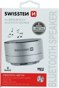 Swissten i-Metal Bluetooth Speaker Silver Aluminium W/SD Card Slot free uk del