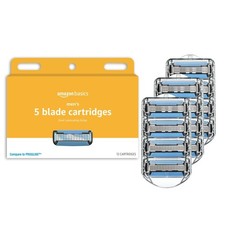 Amazon Basics 5-Blade Razor Refills for Men with Dual 12 Count Pack of 1