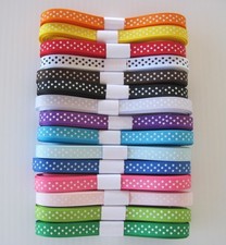 3/8" Grosgrain Ribbon SWISS DOTS lot of 30 Yards 15 colors