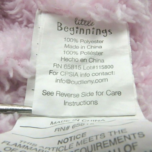Manta de seguridad Lovey de peluche rosa Cudlie Little Beginnings Bear patrón de remolino - Imagen 5 de 6