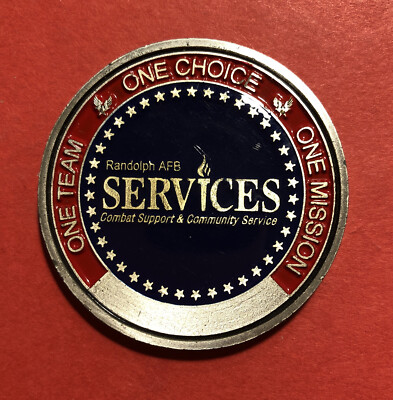 Challenge Coin USAF SERVICES  RANDOLPH AFB TX CBT SPT & COMMUNITY SVC 1.75  #632