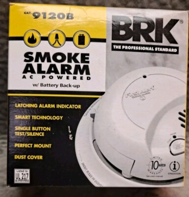 First Alert 9120B Smoke Detector & Alarm, AC Powered With Battery Backup. NIB.