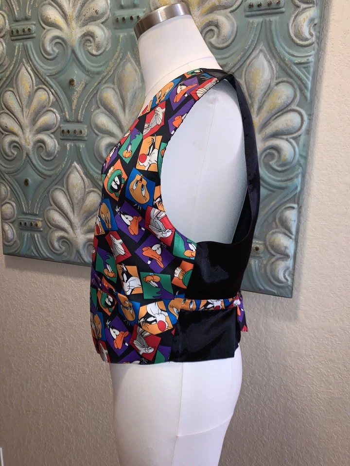 Винтажный жилет 90-х Looney Tunes Mania для взрослых S/M Bugs Tweety Sylvester Marvin Runner - Изображение 3 из 4