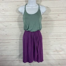 MM Couture by Miss Me Racerback Wrap Skirt Sleeveless Dress Small Green Purple