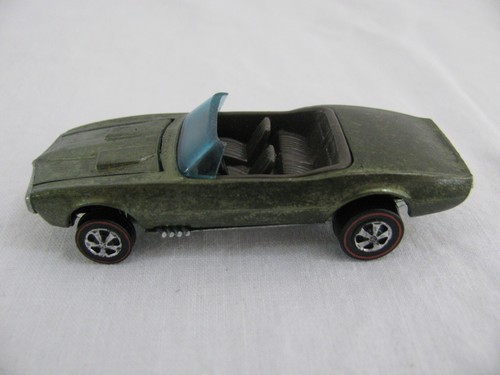 Vintage 1967 Mattel Hot Wheels HK Redline Olive Custom Firebird w/ Button VG - Picture 2 of 10