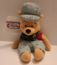 Disney Store "Choo Choo Pooh" Mini Bean Bag Plush Winnie The Pooh 8" NWT