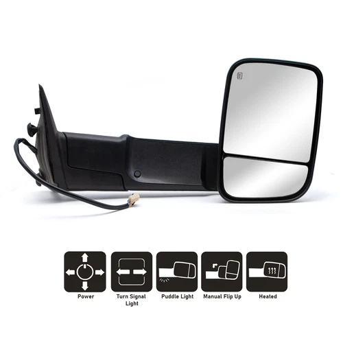 Tow Mirror Fits 11-18 Dodge Ram 1500 2500 3500 Power Heated Signal Right Side